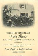 Suisse - Pension De Jeunes Filles  "Villa Fleurie" à G Enève- Carte Ancienne De Présentation - (voir 2 Scans) - Sent