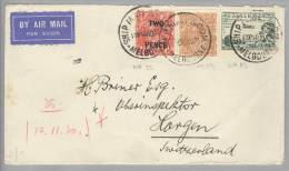 Australien 1930-11-14 Melburne Air Mail Brief Nach Horgen - Storia Postale