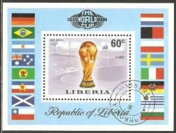 Liberia 1974 Mi# Block 72 A Used - World Cup Soccer Championship, Munich - 1974 – Westdeutschland