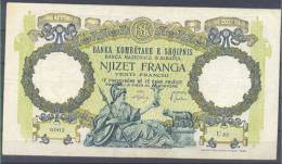 Albania Italy Occupation Paper Bill 20 Franga 1939 - Albanie