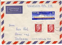 GOOD DDR Postal Cover To ESTONIA 1969 - Good Stamped: Ulbricht ; Ship - Cartas & Documentos