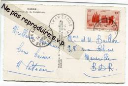 -- Timbre Seul 10 F Sur CP, 1956, Cachet De Dakar Etoile, à Destination De Marseille, TBT, Scans. - Other & Unclassified