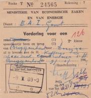 Stempel BUGGENHOUT Op "Vordering Voor Een Spoorkaartje / Bulletin De Réquisition Pour Un Billet De Chemin De Fer" - Other & Unclassified