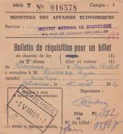 WAREMME Op "Vordering Voor Een Spoorkaartje / Bulletin De Réquisition Pour Un Billet De Chemin De Fer" - Andere & Zonder Classificatie
