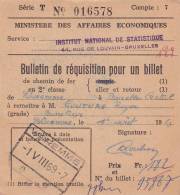 WAREMME Op "Vordering Voor Een Spoorkaartje / Bulletin De Réquisition Pour Un Billet De Chemin De Fer" - Other & Unclassified