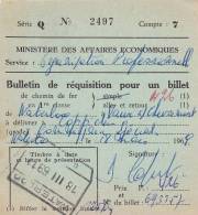 WATERLOO Op "Vordering Voor Een Spoorkaartje / Bulletin De Réquisition Pour Un Billet De Chemin De Fer" - Other & Unclassified