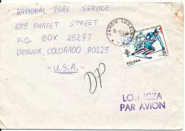 Poland Cover Sent To USA 16-1-1985 Single Stamped Olympic Stamp - Briefe U. Dokumente