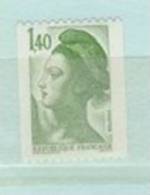 TIMBRES ROULETTE LIBERTE DELACROIX 1.40  N° 2191a # Verso N° ROUGE 160 - Coil Stamps