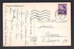 130730 / EASTER Photo - USED BRUNN 1943 GERMANY Czechoslovakia Tchecoslovaquie Tschechoslowakei - Covers & Documents