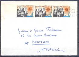 LETTRE  Cachet  BRUXELLES  Annee 1966     Avec    3 Timbres    RECONSTRUCTION ET LOISIRS - Briefe U. Dokumente