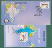 INDIA 2011 - CENSUS OF INDIA - CACHED FDC + CANCELLED BROCHURE - STATISTICS , POPULATION COINTING - AS SCAN - Brieven En Documenten