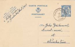 Entier Met Cirkelstempel HAUTFAYE - Cartes Postales 1934-1951