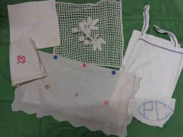 Lot   Linge -napperon-monogramme PC-chemise-serviette PD Etc... - Other & Unclassified