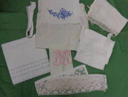 Lot   Linge -napperon-monogramme DT -MB -chemise -dentelle6BRODERIE ANGLAISE Etc...PHOTO 989 - Andere & Zonder Classificatie