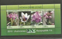 Turkey; 2010 World Environment Day (Flowers) - Unused Stamps