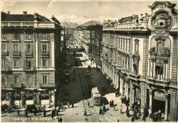 Torino - Via Cernaia - Tram,Auto Anni '30 & Carrozzelle - Transportmiddelen