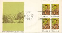 Canada FDC14-4-1971 In A Block Of 4 Four Seasons SPRING With Cachet - 1971-1980