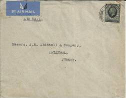 INGLATERRA CC CORREO AEREO 1936 CC DE LIVERPOOL A TURQUIA AL DORSO  DE CORREO AEREO DE BUDAPEST Y MAT LLEGADA A ISTANBUL - Briefe U. Dokumente