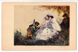 ILLUSTRATORS F. HARDY LADY AND PIERROT CLOWN MUSICIAN WITH MASK Nr. 1960 OLD POSTCARD - Hardy, Florence