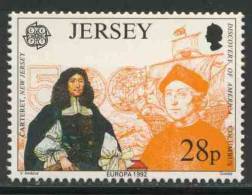 Jersey 1992 Mi 575 ** George Carteret (1610-1680) Founder Of New Jersey /geboren Auf Jersey + Columbus - Christopher Columbus