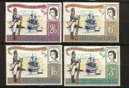 Tristan Da Cunha 1966 N° 93 / 6 ** Elisabeth II, Garnison Britannique, Bateau, Falmouth, Soldat, Fusil, Barque - Tristan Da Cunha