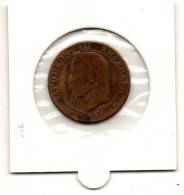 - PIECE DE MONNAIE 5 Centimes Napoléon III Tête Nue 1861B, Bronze - 222 - 5 Centimes