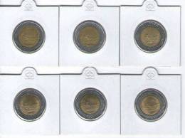 ITALY     500 LIRE     SET OF COINS (83 , 84 , 89 , 90 , 91 , 92)  BICOLORE , BIMETALLICO - 500 Lire