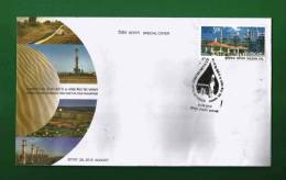 INDIA 2012 -THAR OIL FIELD IN RAJASTHAN - CACHET COVER - As Scan - INDIAN OIL , OIL FIELD , DESERT - Brieven En Documenten