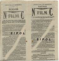 Kodak Film NC Notice D Instructions Pour Développpement Des Pellicules Kodak - Matériel & Accessoires