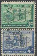 YU 1937-348-9 BALKANENTANTE, YUGOSLAVIA, 1 X 2v, Used - Usados