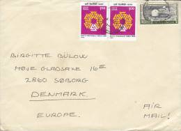 Pakistan Airmail Par Avion 1986 Cover Brief To SØBORG Denmark Atomic Reactor & Sixth Triennale (Pair) Franking - Luchtpost