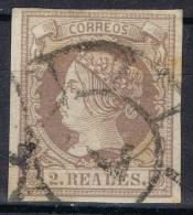 Sello 2 Reales Isabel II 1860, Rueda Carreta 7 SEVILLA, Num 56 º - Used Stamps