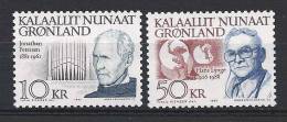Greenland, Groenland 1991 -  Famous Men, Set Of 2 - Y&T 209-10   Mi. 221-22   MNH, NEUF, Postfrisch - Unused Stamps