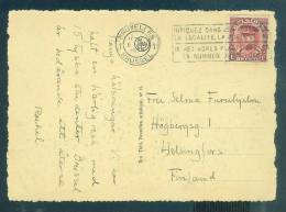 Belgium: Post Card Sent To Finland 1934 Postmark - Fine - Brieven En Documenten