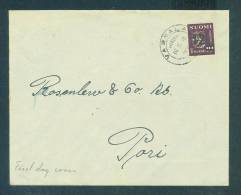 Finland: FDC On Used Cover - Overprinted Stamp - 1947 Postmark - Fine - Lettres & Documents