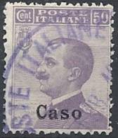 1912 EGEO CASO USATO EFFIGIE 50 CENT - RR11201 - Egée (Caso)