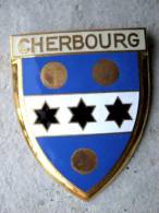 ANCIENNE PLAQUE DE SCOOTER EMAILLEE ANNEE 1950 CHERBOURG 50 EXCELLENT ETAT AUCUNS ECLATS DRAGO PARIS - Other & Unclassified
