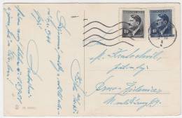1943 Bohemia & Moravia Postcard. Hitler 10 And 40 Hal. Brunn 21.12.43.  (D03128) - Cartas & Documentos