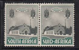 South Africa MH Scott #B1 Horizontal Pair 1/2p + 1/2p Church Of The Vow - Ungebraucht