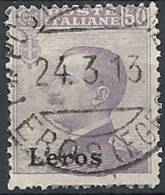 1912 EGEO LERO USATO EFFIGIE 50 CENT - RR11202 - Aegean (Lero)