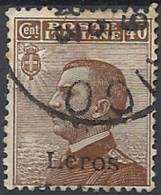 1912 EGEO LERO USATO EFFIGIE 40 CENT - RR11202 - Aegean (Lero)
