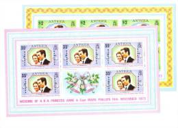 Barbuda 1973 Wedding Of Princess Anne Omnibus Overprinted Sheet Of 5 MNH - Barbuda (...-1981)