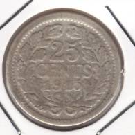Nederland   25 Cent   Wilhelmina  1915  / Argent    (2152) - 25 Cent