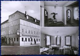 Fulda,Hotel Germania,ca. 1960,3-Bild-Karte,Außenansicht Und 2 Innenansichten, - Fulda