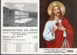 1966 CALENDARIETTO SANTINO PICCOLA OPERA DEL S. CUORE VITORCHIANO VITERBO ADOTTATE UN MISSIONARIO!! - Petit Format : 1961-70