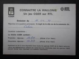 EP Connaitre La Wallonie (M29) Un Jeu CGER Sur RTL (2 Vues) 1977 - Other & Unclassified