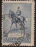 AUSTRALIA 1935 3d Silver Jubilee U SG 157 PS363 - Used Stamps