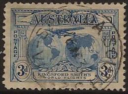 AUSTRALIA 1931 3d Air U SG 122 PS342 - Used Stamps