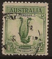 AUSTRALIA 1932 1/- Lyre Green U SG 140 PS345 - Used Stamps