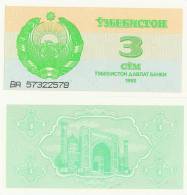 Uzbekistan P62a, 3 Sum, Arms / Mosque - Usbekistan